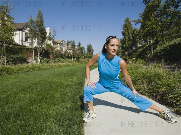 Woman stretching