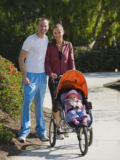 Parents and stroller