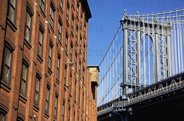 Bridge beside building