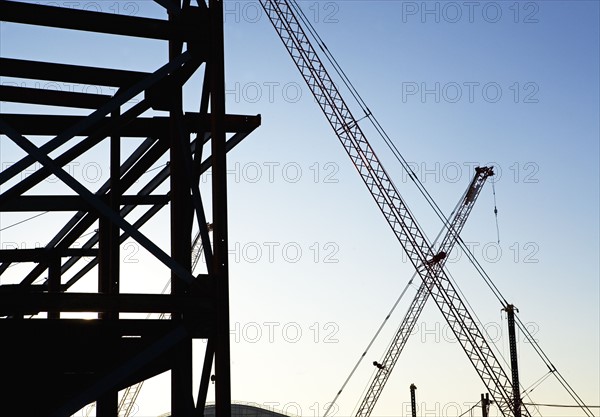 Cranes at construction site