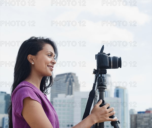 Woman looking at camera