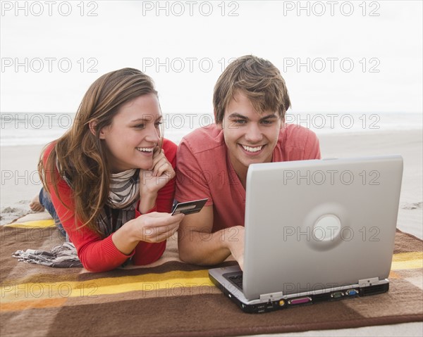 On-line shopping at the beach