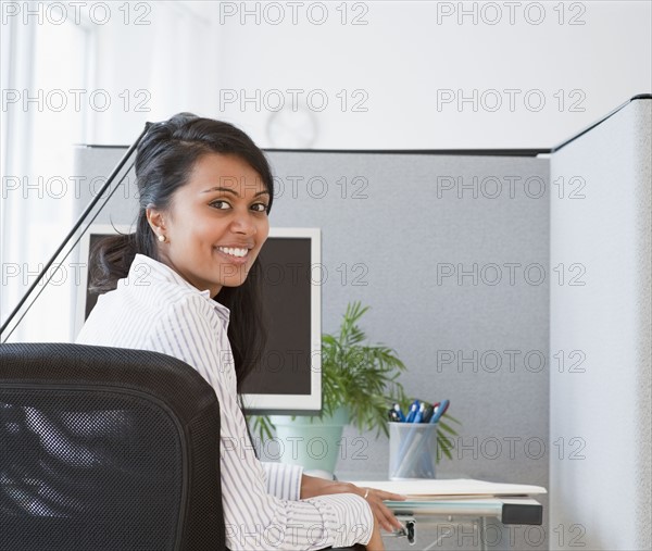 Woman sitting at desk