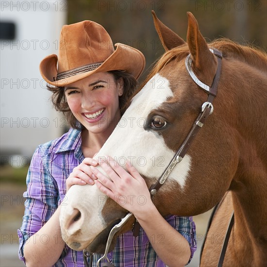 Woman with horse.