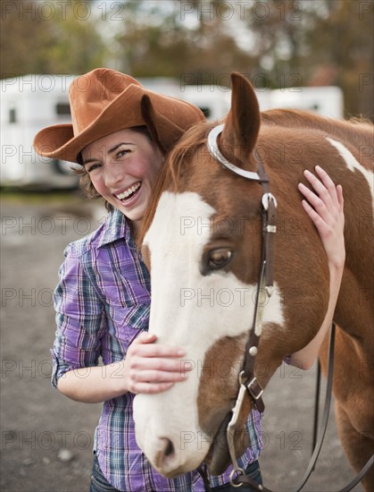 Woman with horse.