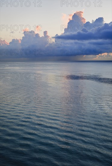 Ocean and clouds.