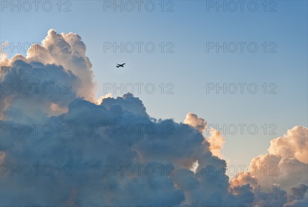 Clouds and airplane.