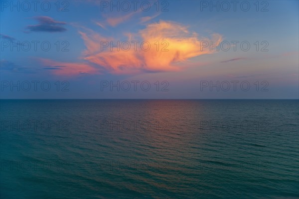 Ocean and clouds.