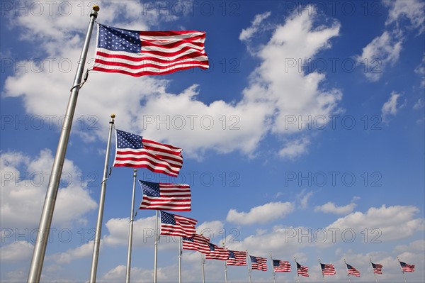 American flags.