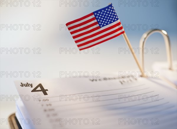 American Flag in day timer.