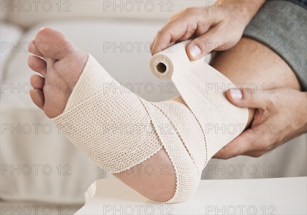 Injured foot.