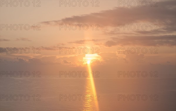 Sunset over ocean.