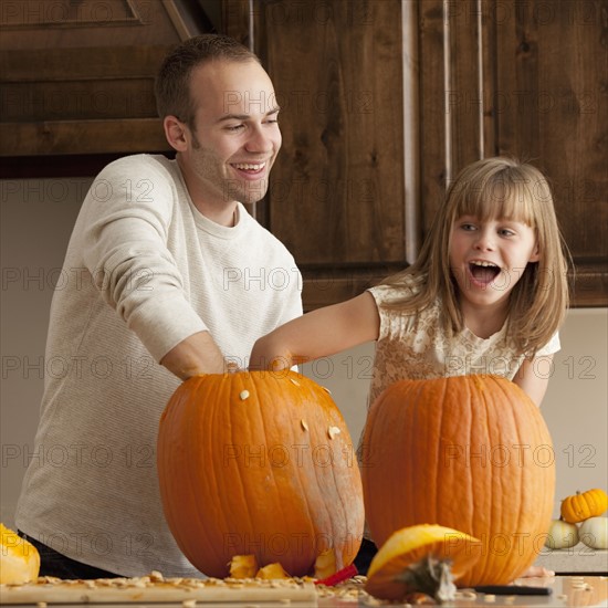 Pumpkin carving. Photographer: Mike Kemp