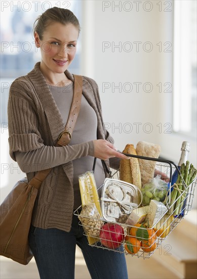 Woman shopping for groceries.