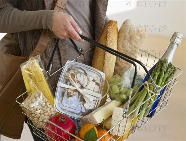 Woman shopping for groceries.