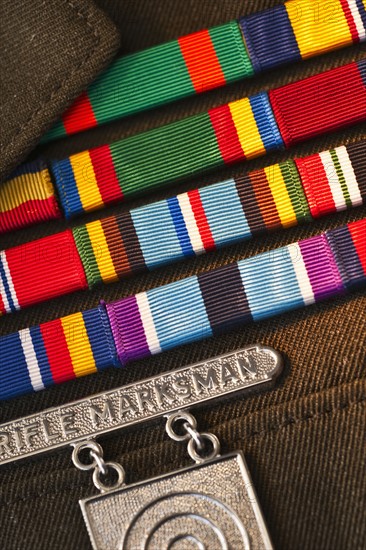 Armed services badges.