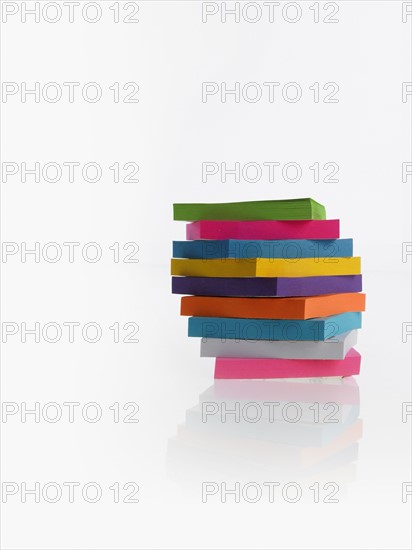 Stack of colorful post-it notes. Photographer: David Arky