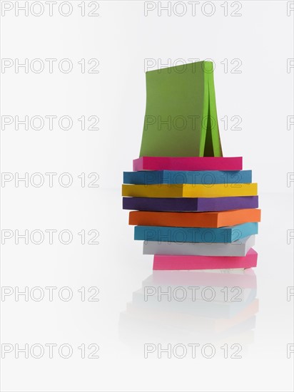 Stack of colorful post-it notes. Photographer: David Arky