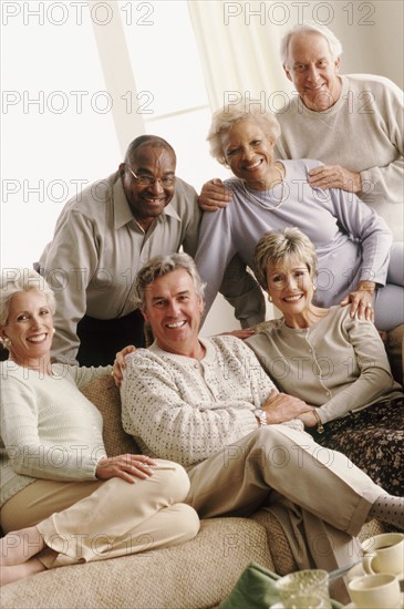 Couples in living room. Photographer: Rob Lewine