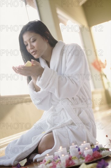 Woman at the spa. Photographer: Rob Lewine