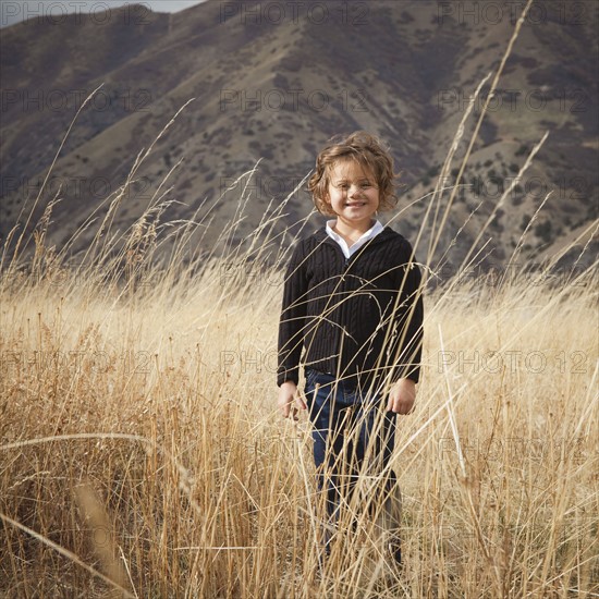 Portrait of a child outdoors. Photographer: Mike Kemp