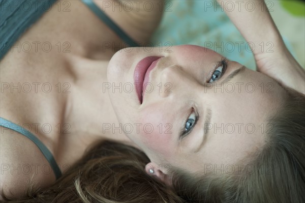 Woman lying down.