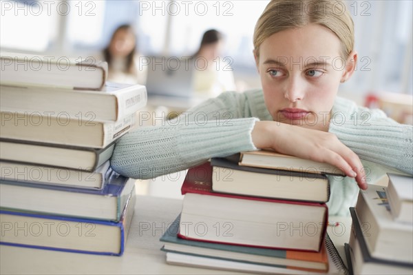 Student and books.