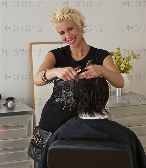 Hair stylist. Photographer: Daniel Grill