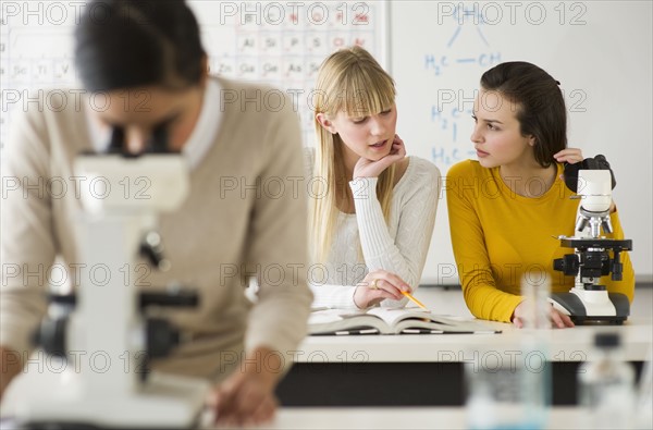 Students in science lab.