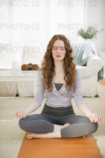 Woman meditating.