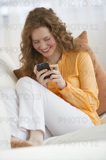 Woman texting.