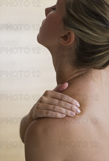 Woman with back pain.