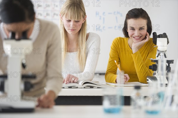 Students in science lab.