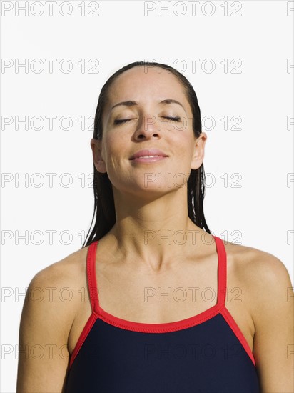 Woman wearing a bathing suit.