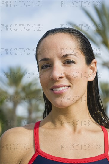 Woman wearing bathing suit.