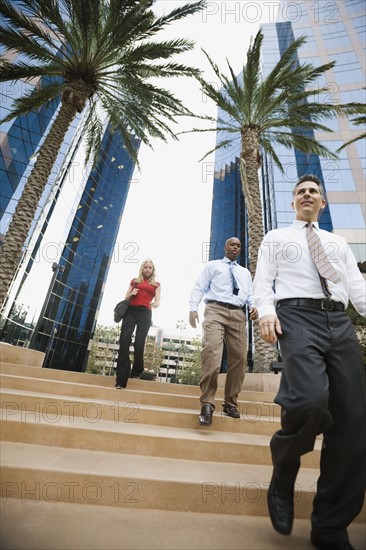 Business people leaving work.