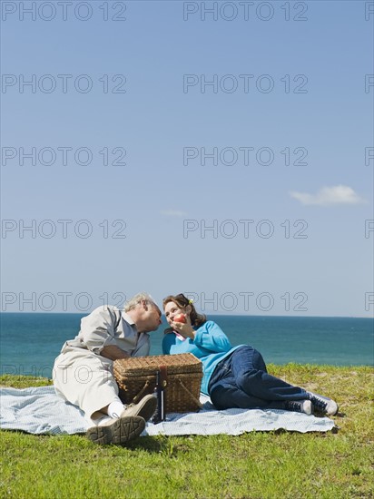 Couple having picnic.