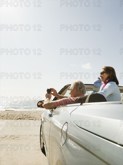 Couple on road trip.