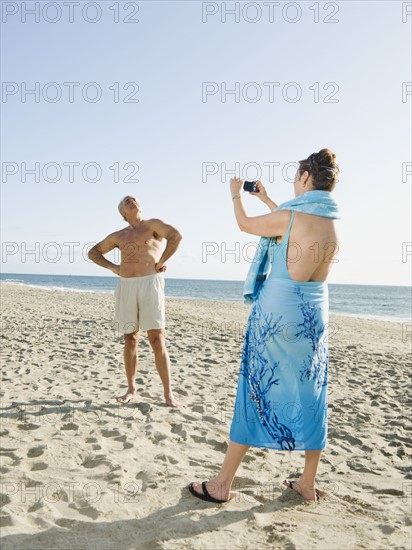 Couple on beach.