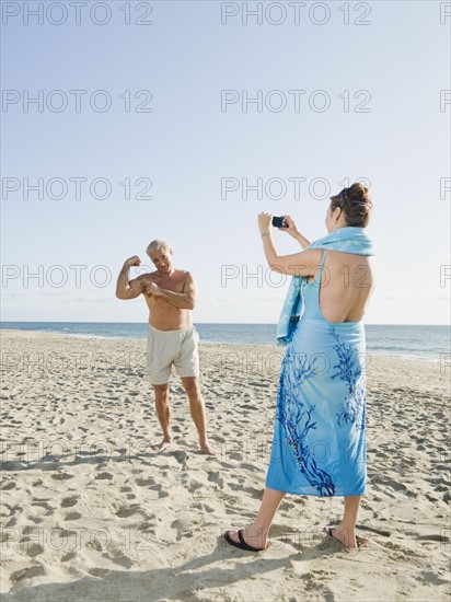 Couple on beach.