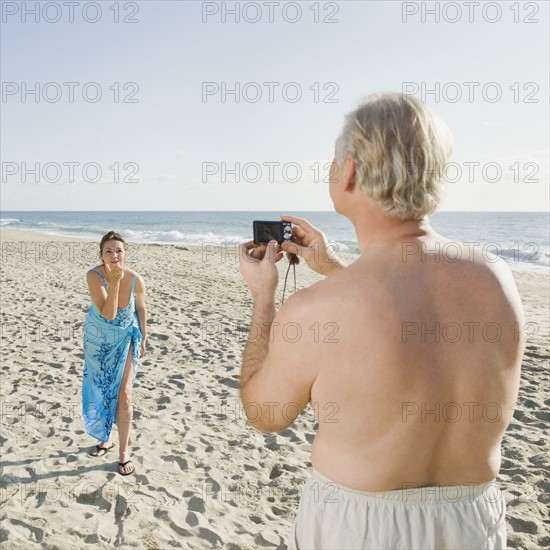 Couple on beach.