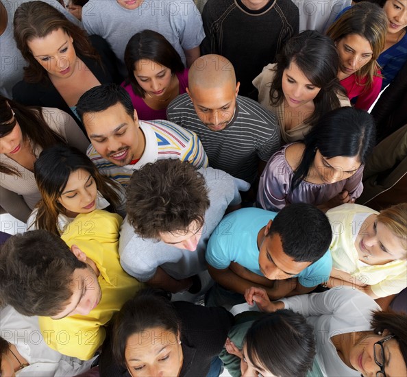 High angle view of group of people. Photographe : momentimages