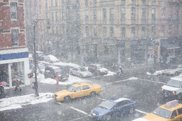 Snowstorm in New York City. Photographe : David Engelhardt