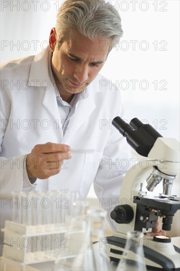 Researcher working in science lab.