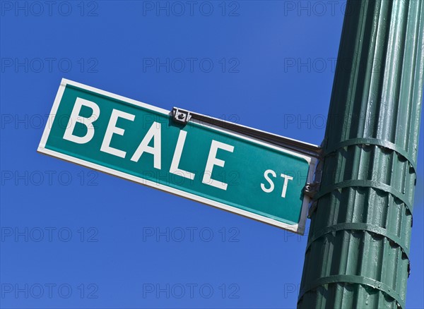 Beale Street sign and post.