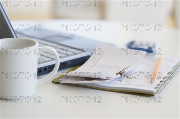 Desk in home office.