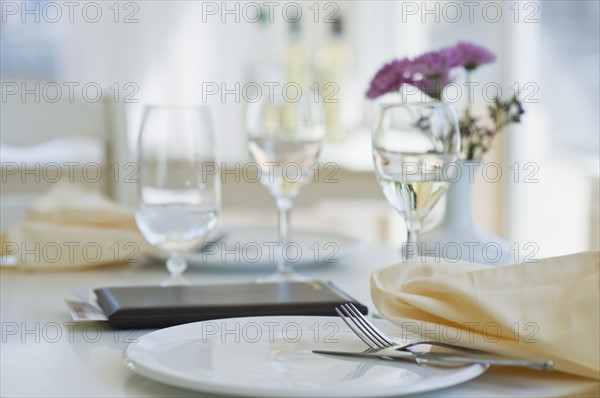 Dining table in restaurant.