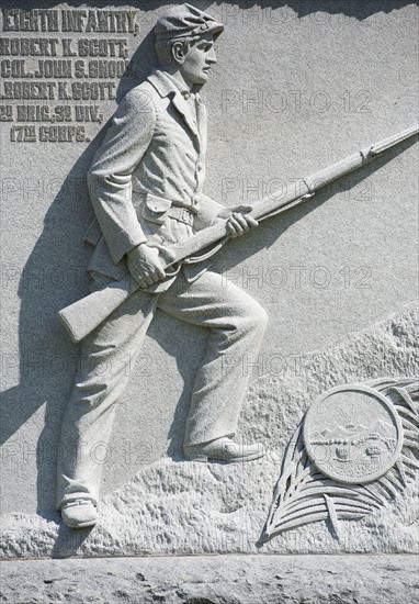 Memorial of a union soldier at Vicksburg National Military Park.