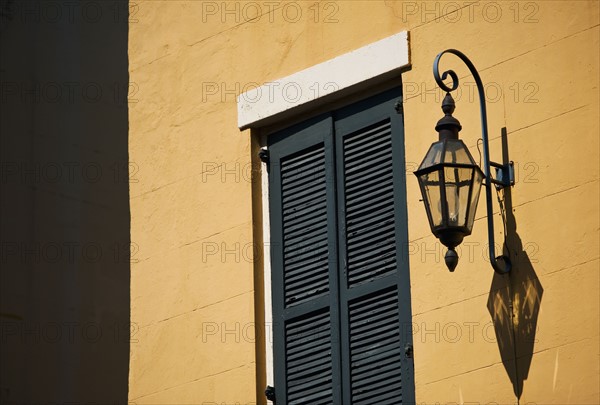 Lantern on exterior of building.