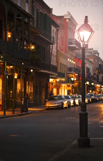 Bourbon Street New Orleans at night.
